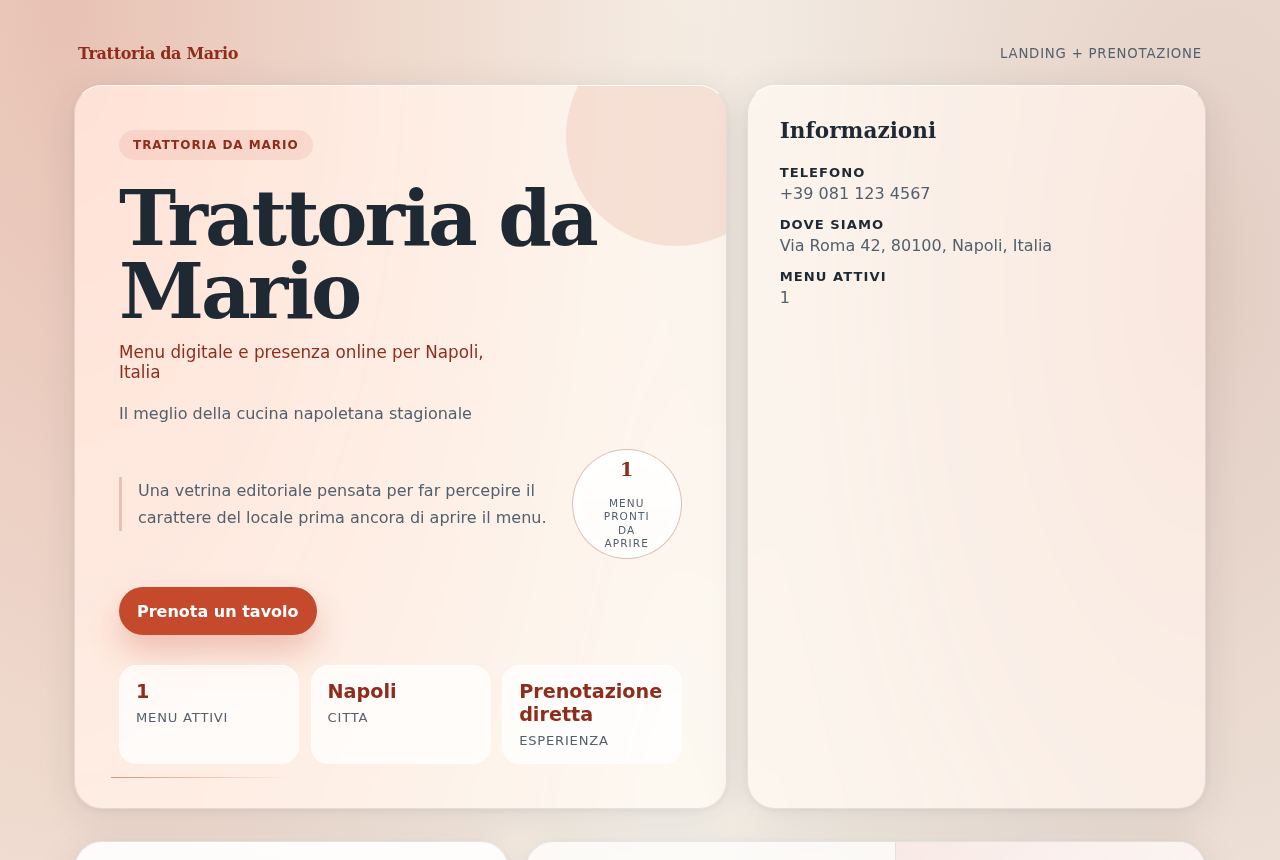 Schermata di Sito del locale nel pannello Platevo